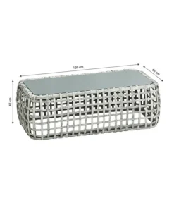 Dehner Flechtlounge Bali, 4-teilig -Compo Verkaufsgeschäft 6705305 WE BG 001 LoungeBaliTischFinal