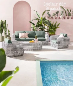 Dehner Flechtlounge Bali, 4-teilig -Compo Verkaufsgeschäft 6705305 WE MO 001 LoungeBaliNEU