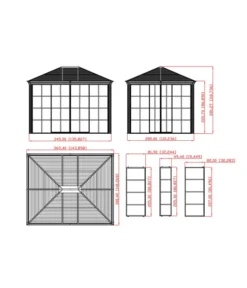 Sojag Pavillon Striano 10x12 -Compo Verkaufsgeschäft 6752760 WE FS 005 PavillonStriano