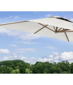 Dehner Ampelschirm Zypern, Holzoptik, Quadratisch, Ca. B300/T300 Cm -Compo Verkaufsgeschäft 6865422 WE DE 001 AmpelschirmZypernBeige