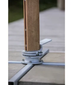 Dehner Ampelschirm Zypern, Holzoptik, Quadratisch, Ca. B300/T300 Cm -Compo Verkaufsgeschäft 6865562 WE DE 004 AmpelschirmZypernHellbraun