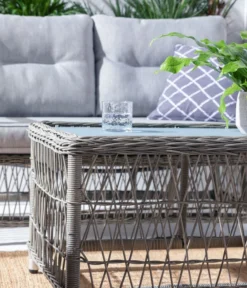 Dehner Geflechtlounge Santos, 4-teilig -Compo Verkaufsgeschäft 6875074 WE DE 001 LoungeSantosNEU