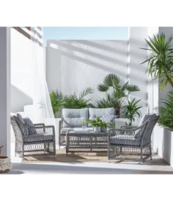 Dehner Geflechtlounge Santos, 4-teilig -Compo Verkaufsgeschäft 6875074 WE MO 001 LoungeSantosNEU