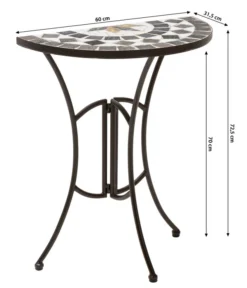 Dehner Mosaiktisch Diana Halbrund, Ca. B60/H72,5/T31,5 Cm -Compo Verkaufsgeschäft 6875082 WE BG 001 TischDiana