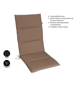 KETTtex Hochlehnerpolster Lindos Taupe, Ca. B120/H4/T50 Cm -Compo Verkaufsgeschäft 6906986 WE IG 001 KETTtexHochlehnerpolsterLindosTaupe