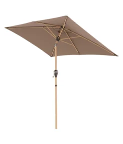 Doppler Sonnenschirm Aluwood Ultra, Rechteckig, Ca. B210/T140 Cm -Compo Verkaufsgeschäft 6910426 WE FS 005 AluWoodAutoTiltUltra210x140Greige