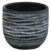 Dehner Keramik-Übertopf Mavie, Rund, Anthrazit