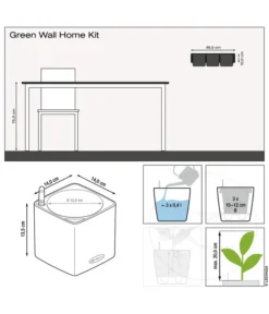 LECHUZA® CUBE Color Green Wall Home Kit, Ca. B48/H14/T15 Cm -Compo Verkaufsgeschäft 6963037 6963045 WE FS 003 GreenWallHomeKit