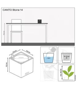 LECHUZA® Kunststoff-Topf Canto Stone, Eckig, Ca. B14/H13,5/T14 Cm -Compo Verkaufsgeschäft 6963136 WE IG 001 LechuzaCantoStone14