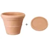 Farmet New Kunststoff-Topf Impruneta, Rund, Terrakotta, Inkl. Untersetzer