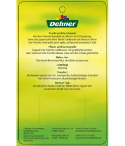 Nashi-Birne 'Nijiseiki' -Compo Verkaufsgeschäft 7719826 Nashi BirneNijiseiki Etikett 2