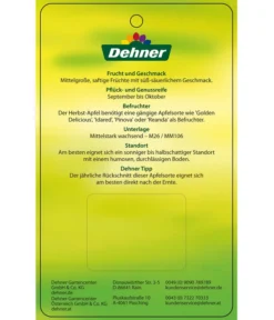 Herbstapfel 'Rebella' -Compo Verkaufsgeschäft 7737075 HerbstapfelRebella Etikett 2