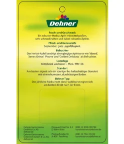 Herbstapfel 'Rubinola' -Compo Verkaufsgeschäft 7747165 HerbstapfelRubinola Etikett 2