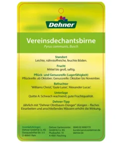 Herbstbirne 'Vereinsdechant' -Compo Verkaufsgeschäft 7772064 BirneVereinsdechant Etikett 2