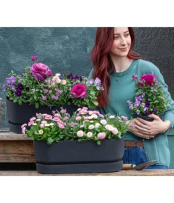 Elho Kunststoff-Topf Greenville, Ca. B20/B18/T49 Cm -Compo Verkaufsgeschäft 8809857 WE MO 001 FruehlingRosa