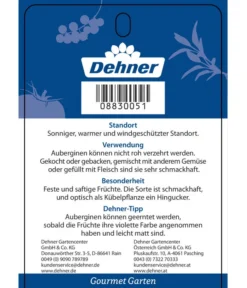 Dehner Gourmet Garten Aubergine, Veredelt -Compo Verkaufsgeschäft 8830051 GGAubergineCarmen Etikett 2