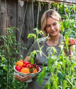 Ochsenherztomate 'Fleurette' -Compo Verkaufsgeschäft WE MO 001 Ernte Tomate 04
